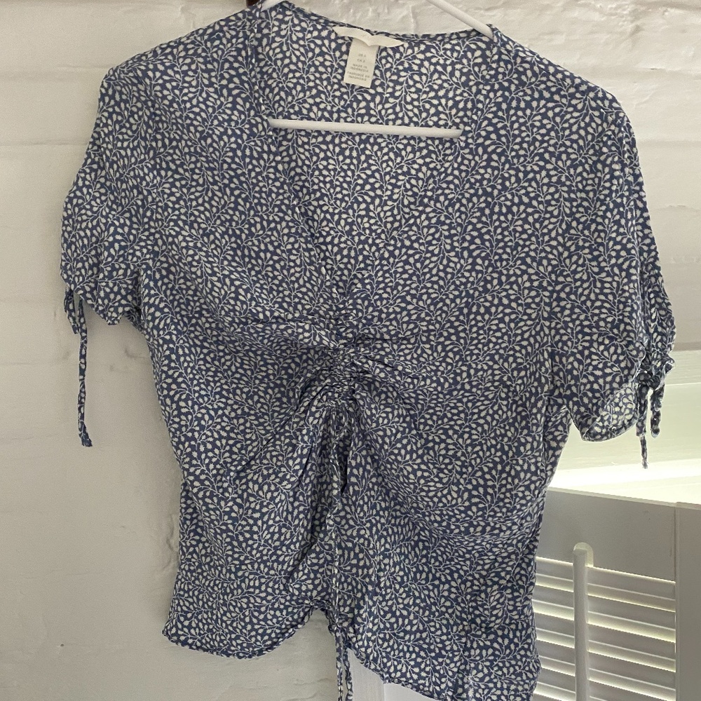 Blue and White Summer Top